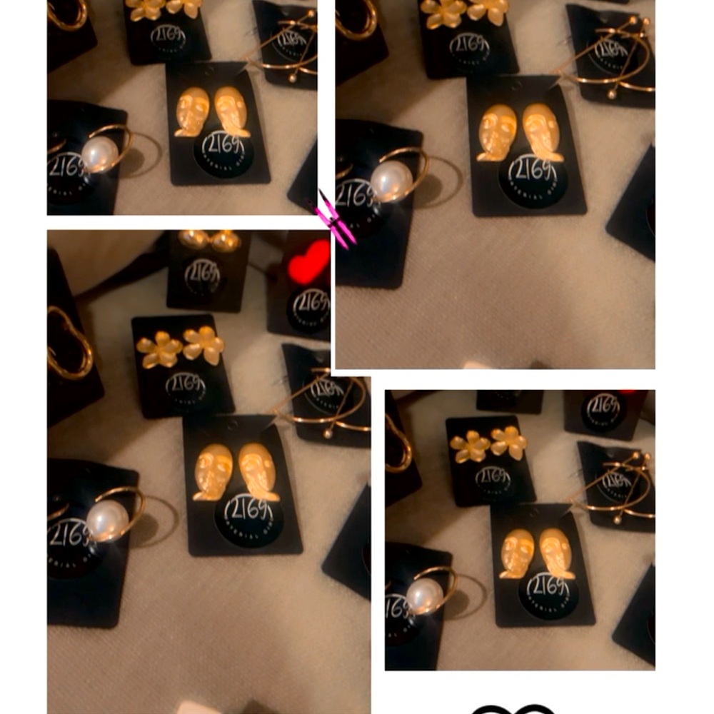 Forever 21 Gold and White Drop Earrings